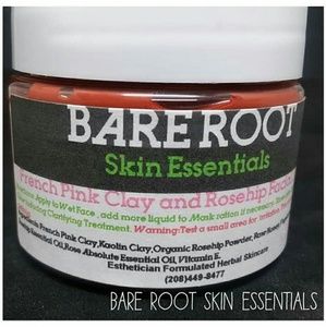 French pink clay and rosehip facial mask